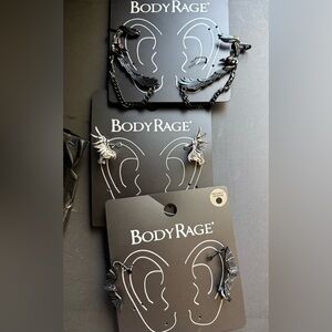 Body Rage Black Ear Cuffs Set